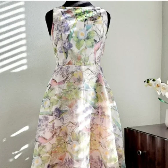 EUC Hummingbird Tea Party Dress Fit & Flare - Dress Barn (US 16) ❧ - Picture 1 of 8